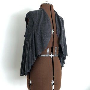 Cropped Linen Blend Waterfall Vest